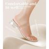 imageAnkis Women Black White Nude Clear Heels Sandals  1 Inch Heels for Women Low Chunky Block Heels Comfortable Two Strap Open Toe Flat Sandals Shoe for Dressy Wedding SummerNude Clear