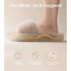 imageAnkis Women Camel Fuzzy Fluffy Slippers Soft Cozy Plush Memory Foam Slipper Open Toe Bedroom Comfy Platform Slippers for Womens