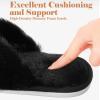 imageAnkis Womens Fuzzy Cozy Soft Slippers  2 Pairs Cross Band Open Toe Nonslip IndoorOutdoor SlippersBlack