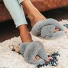 imageAnkis Womens Fuzzy Cozy Soft Slippers  2 Pairs Cross Band Open Toe Nonslip IndoorOutdoor SlippersGrey