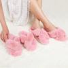 imageAnkis Womens Fuzzy Cozy Soft Slippers  2 Pairs Cross Band Open Toe Nonslip IndoorOutdoor SlippersPink