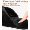 imageAnkis Womens Fuzzy Memory Foam Slippers Cross Band Cozy Plush Home Slippers Fluffy Furry Open Toe House Shoes Indoor Outdoor Slide SlipperBlack