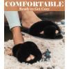 imageAnkis Womens Fuzzy Memory Foam Slippers Cross Band Cozy Plush Home Slippers Fluffy Furry Open Toe House Shoes Indoor Outdoor Slide SlipperBlack
