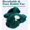 imageAnkis Womens Fuzzy Memory Foam Slippers Cross Band Cozy Plush Home Slippers Fluffy Furry Open Toe House Shoes Indoor Outdoor Slide SlipperDark Green