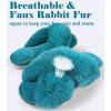 imageAnkis Womens Fuzzy Memory Foam Slippers Cross Band Cozy Plush Home Slippers Fluffy Furry Open Toe House Shoes Indoor Outdoor Slide SlipperGreen