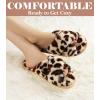 imageAnkis Womens Fuzzy Memory Foam Slippers Cross Band Cozy Plush Home Slippers Fluffy Furry Open Toe House Shoes Indoor Outdoor Slide SlipperLeopard