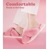 imageAnkis Womens Fuzzy Memory Foam Slippers Cross Band Cozy Plush Home Slippers Fluffy Furry Open Toe House Shoes Indoor Outdoor Slide SlipperPink