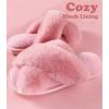imageAnkis Womens Fuzzy Memory Foam Slippers Cross Band Cozy Plush Home Slippers Fluffy Furry Open Toe House Shoes Indoor Outdoor Slide SlipperPink
