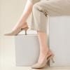 imageAnkis Womens Slingback Kitten Heels Closed Pointed Toe Pumps Dress Shoes Party Wedding Casual 25inchNude Nubuck