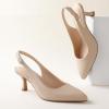 imageAnkis Womens Slingback Kitten Heels Closed Pointed Toe Pumps Dress Shoes Party Wedding Casual 25inchNude Nubuck