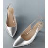 imageAnkis Womens Slingback Kitten Heels Closed Pointed Toe Pumps Dress Shoes Party Wedding Casual 25inchSilver Pu