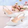 imageAnkis Womens Slingback Kitten Heels Closed Pointed Toe Pumps Dress Shoes Party Wedding Casual 25inchSilver1