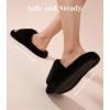 imageAnkis Womenss Slippers Comfy Memory Foam House Open Toe Fuzzy Slipper Plush Indoor Outdoor Slide Furry Platform Fur Lined ShoesBlack