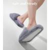 imageAnkis Womenss Slippers Comfy Memory Foam House Open Toe Fuzzy Slipper Plush Indoor Outdoor Slide Furry Platform Fur Lined ShoesGrey