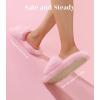 imageAnkis Womenss Slippers Comfy Memory Foam House Open Toe Fuzzy Slipper Plush Indoor Outdoor Slide Furry Platform Fur Lined ShoesPink
