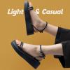 imageLow Heels Platform Wedge Sandals for Women Black Wedge Comfortable Padded Insole Open Toe Wedge Sandals Strappy Buckle Ankle Strap Lightweight Casual Dressy Summer Girls