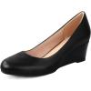 imageAnkis Black Nude Silver Gold Wedges for Women Low Heel Womens Wedge Comfortable Closed Toe Women Pumps Dress Shoes 2InchBlack Pu