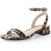 imageAnkis Black Nude White Red Women Sandals Comfortable Walking Strappy Open Toe Sandals for Women Dressy Summer 1 Inch Low block Heel Flat Adjustable Ankle Strap Wide Available Shoes 2025Leopard