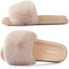 imageAnkis Camel Fur SlidesCute Chic Versatile Pretty Soft Platform Slides Open Toe Nonslip Womens House Fluffy Slippers Fuzzy Slippers for Women Indoor Outdoor All Seasons