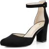 imageAnkis Closed Toe Heels for Women Black Nude White Silver Gold Womens Heels Closed Round Toe Chunky Block Pumps Shoes 3 InchBlack Suede