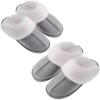 imageAnkis Fuzzy Slippers for Women  2 Pack Memory Foam Fluffy Fur Soft Comfy House Slippers Warm Flats Bedroom Shoes on AntiSkid Sole Indoor Outdoor Winter Dark Grey Valentines Day Gift