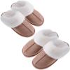 imageAnkis Fuzzy Slippers for Women  2 Pack Memory Foam Fluffy Fur Soft Comfy House Slippers Warm Flats Bedroom Shoes on AntiSkid Sole Indoor Outdoor Winter Chestnut Valentines Day Gift