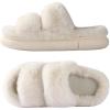 imageAnkis Fuzzy Slippers for Women  UltraSoft Skinfriendly DualStrap Furry Slippers  EVA Cushioned NonSlip Sole  Cozy Memory Foam Women House Slippers  Indoor and Outdoor Cloud SlippersBeige