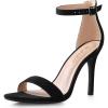imageAnkis High Heels for Women 4 Inches Black Nude Gold Stiletto Heels Open Toe Ankle Strap Heeled Sandals for Dressy Wedding PartyBlack Suede