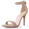 imageAnkis High Heels for Women 4 Inches Black Nude Gold Stiletto Heels Open Toe Ankle Strap Heeled Sandals for Dressy Wedding PartyNude Nubuck
