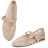 imageAnkis Mesh Ballet Flats for Women Black Mesh Flats Buckle Strap Mary Jane Ballerina Flats Womens Fishnet Flat Sandals Shoes for Dressy SummerNude