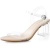 imageAnkis Nude Black Heels 25 Block Chunky White Clear Silver Heel Dressy Open Toe Heels For Women Ankle Strap Low Short Thick Strappy Dress Comfortable Sandal Casual Party Wedding Event Summer ShoesNude Clear