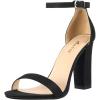 imageAnkis Nude Black White Heels for Women Open Toe Ankle Strap High Heel Sandals Party Wedding Strappy Buckle Sandals Standard Size 4 Inches Tall High Heel DesignBlack Suede