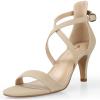 imageAnkis Nude Gold Black Heels Strappy Heels for Women 3 Inch Stiletto Open Toe Sandals for Wedding Evening Party HomecomingNude Nubuck