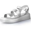 imageAnkis Platform Sandals Two Bands Open Toe Heeled Sandals with Adjustable Ankle Strap Comfortable and Lightweight Wedge Shoes in SummerSilver Pu