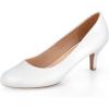 imageAnkis White Pumps for Women Comfortable Low Heel Women Pumps Closed Round Toe Dress Shoes for Work Office Wedding Party Prom 25 Inch