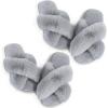 imageAnkis Womens Fuzzy Cozy Soft Slippers  2 Pairs Cross Band Open Toe Nonslip IndoorOutdoor SlippersGrey