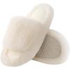 imageAnkis Womenss Slippers Comfy Memory Foam House Open Toe Fuzzy Slipper Plush Indoor Outdoor Slide Furry Platform Fur Lined ShoesWhite