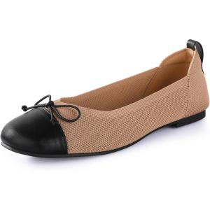 imageAnkis Ballet Flats Shoes for Women Round Toe Casual Comfortable Flats for Women Dressy and Daily WorkBrown