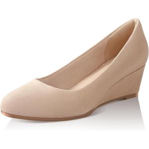 imageAnkis Black Nude Silver Gold Wedges for Women Low Heel Womens Wedge Comfortable Closed Toe Women Pumps Dress Shoes 2InchNude Suede
