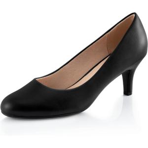 imageAnkis Black Pumps for Women Comfortable Low Heel Women Pumps Closed Round Toe Dress Shoes for Work Office Wedding Party Prom 25 Inch
