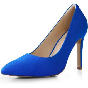 imageAnkis High Heel Womens Pumps Black Sliver White Blue Heels Closed Toe Pointed Toe 4in Stiletto Heel for Women Comfy Memory Foam Pump Shoe Party Wedding Work Classic Dressy Casual with Gel InsolesRoyal Blue