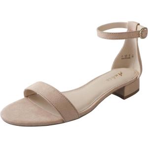 imageAnkis Nude Black White Women Sandals Dressy 1 Inch Low Block Heel Strappy Open Toe Flat Casual Sandals for Women Comfortable Adjustable Ankle Strap Shoes Wedding Summer 2024Nude Suede