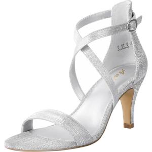 imageAnkis Nude Gold Black Heels Strappy Heels for Women 3 Inch Stiletto Open Toe Sandals for Wedding Evening Party HomecomingSilver Fabric