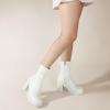 imageAnkis Platform Ankle Boots for Women Chunky High Heels Side Zipper Gogo Boots Comfort Womens Party Dress Booties ShoesWhite Pu