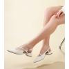 imageAnkis Slingback Flats for Women 1Inch Low Heels Closed Pointed Toe Ankle Strap Pumps Comfortable Walking Wedding Party Dress ShoesWhite Pu