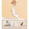 imageAnkis Slingback Heels for Women Closed Toe Womens Pumps Kitten Heel Wedding Party Casual Dress ShoesWhite Pu