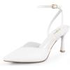 imageAnkis Slingback Heels for Women Closed Toe Womens Pumps Kitten Heel Wedding Party Casual Dress ShoesWhite Pu