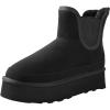imageAnkis Platform Mini Boots Women Classic Ultra Mini Ankle Chelsea Boots for Women Winter Warm Thick Fur Fuzzy Boots Lined AntiSlip Lined Slip on Snow Boots Black ChestnutBlack