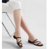 imageAnkis Black Nude White Strappy Heels Women 1 Inch Low Chunky Block Heel Heeled Sandals Square Open Toe Slip On Slides MulesBlack Pu