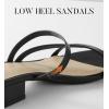 imageAnkis Black Nude White Strappy Heels Women 1 Inch Low Chunky Block Heel Heeled Sandals Square Open Toe Slip On Slides MulesBlack Pu